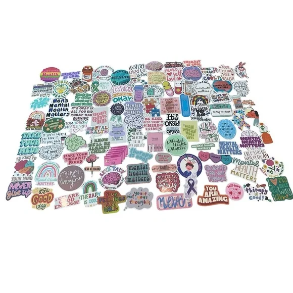 Mental Health Matters Stickers 100 pcs Therapy Kindness Meds Motivation - Picture 2 of 9